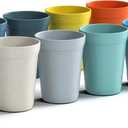 Homestockplus 12Oz Wheat Straw Cups, Set of 8 Reusable Plastic Cups for Kitchen, Home, Office, and Outdoor Use Dishwasher and Microwave Safe EcoFriendly and Unbreakable Drinking Cups, 8 x 12 OZ