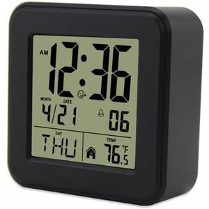 jomparis Small Digital Alarm Clock Battery Operated with Backlight for Bedroom Kids Room