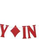 Lucky in Love Banner - Las Vegas Bridal Shower Decor, Casino Theme Blackjack Game Night Wedding Engagement Bachelorette Party Decorations Red Glitter