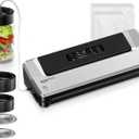 Bonsenkitchen Vacuum Sealer Machine with Mason Jar Sealer Kit | Compact Food Sealer for Kitchen Storage & Meal Prep | Multiple Modes | External Vacuum System & 40 Vacuum Bags, Silver