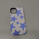 for iPhone 14/13 Case for Women Girl Men Boy, Compatible with MagSafe, Shockproof Soft Silicone & Hard PC Shell Protective Case for iPhone 14/13 - Light Blue Stars