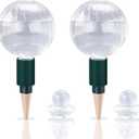 23 oz Extra Large Plant Watering Globes Top Fill, Clear Glass Water Bulbs with Terracotta Spikes Adapter, Slow Release Vacation Plant Watering Devices, Automatic Drip Irrigation, 2 Pack