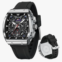 OLEVS Mens Watches Chronograph Waterproof Luminous Silicon Strap Multifunction Watches for Men Quartz Business Calendar Men Wrist Watch