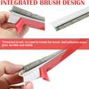 Door Sweep for Bottom of Door, 39.2" L Integrated Design with Brush, Self Adhesive Under Door Draft Stopper for Bottom of Door, Door Seal Dust/Noise/Hot or Cold Air Insulation, White 2" W