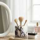 Denique Genuine Calacatta Viola Toothbrush Holders for Bathroom, Natural Marble Makeup Brush Holder, Countertop Organizer for Vanity, Dresser