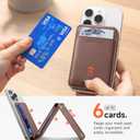 7 x SURITCH for MagSafe Wallet with Find My Functionality, NFC Supported Card Holder with RFID Blocking, Magnetic Wallet with Adjustable Stand Selfie Stick for iPhone 17/16/15/14/13/12 Series, Brown