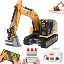 Remote Control Excavator Toy,1:64 mini RC Construction Vehicle Toys, STEM Tools for Learning Programming for Boys 3 4 5 6 7 8-12 Year Old Kids Christmas Birthday Gift (mini Excavator)