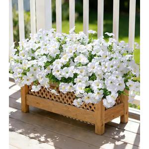Artificial Flowers for Outdoors Decoration, 20 Bundles White Faux Morning Glory with Eucalyptus Look Real UV Resistant Fake Plants Silk Flowers for Outside Yard Gardens Porch Patio Planter Home Urn