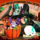 Geelin Halloween Table Centerpieces 12.2" x 7.6" Halloween Pumpkin Tabletop Decorations Artificial Pumpkins Flowers Ghost Candy Witch Decor for Table Home Kitchen Indoor Party Supply