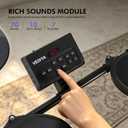 Electric Drum Set for Beginners, All in One, Quiet Mesh Snare Pad Electronic Drum Kit, Silent Drum Pads, 3 Cymbals, 2 Pedals, Headphones, Sticks, No throne (AVMT30S-70 Sounds 7 Drum Kits)