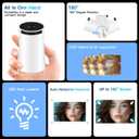 Mini Projector with WiFi and Bluetooth, 4K 1080P Support Portable Projector, 180ANSI, Android 13, Auto Keystone Correction, 30"-200" Screen Video Projector for Laptop, PC, Smartphone