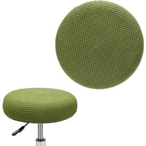 1-Pack Bar Stool Covers Round, for 12-14 Inch Polyester Corn Grid Seat Covers with Elastic Bands for Bar Stool/Round Cushion [Yellow Green]