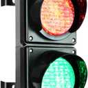 BBMI 100mm(4inch) Traffic Light, AC85-265V Red/Green Stop and Go Lamp, PC Housing Waterproof IP65 Industrial Warning LED Traffic Stop Light.