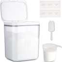 Large Capacity Laundry Powder Container With Pop-Up Lid, 5.5L Detergent Holder for Laundry Pods and Airtight Dishwasher Pod, Storage Container for Dry Food, Rice Flour with Scoop and Measuring Cup