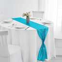 2 Packs 12 x 72 inches Turquoise Sequin Table Runner, Glitter Runner for Birthday Party Supplies Decorations Wedding Bachelorette Holiday Celebration Bridal Shower Baby Shower