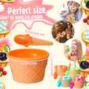 Teenyyou 48 Pcs Ice Cream Bowl Set Includes Plastic Ice Cream Bowls with Spoons and Lids 6-8 oz Reusable Frozen Yogurt Bowls Party Favors for Summer Holiday Sundae Birthday Bar Supplies(4 Colors)