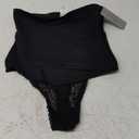 Werena Tummy Control Thong Shapewear for Women Mid High Waisted Body Shaper Underwear Lace Shaping Thong Girdle Panties (Small, #A2 High Rise Charcoal)