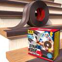 Stair Edge Protector 48 Ft - Brown Rubber Edge Trim for Steps - Vinyl Stair Nose Molding - Rubber Nose Trim - Fit for Indoor and Outdoor - Non Slip and Waterproof
