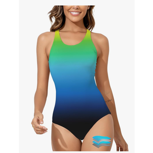 Beautikini Period Swimwear Women's One Piece Leak Proof Menstrual Bathing Suit Racerback Training Swimsuit for Teens Girls, Small