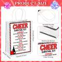 AmazingSpark 20 Pcs Cheerleading Goodie Bags with Handle Cheer Survival Kit Bags Cheerleader Accessories with Ribbon Bow for Team Cheerleaders Cheer Party Favor(Red)