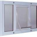 Ideal Pet Products Aluminum Sash Window Pet Door, Adjustable to Fit Window Widths from 23" to 28", Medium 7 x11-1/4 Flap Size