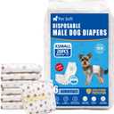 Pet Soft Dog Diapers Male - Disposable Male Dog Wraps Wetness Indicator, Ultra Absorbent Doggie Diapers Comfortable for Incontinence Excitable Urination, 20pcs XSmall
