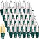 Mudder 120 Count Christmas Replacement Mini Light Bulbs with Green Base Christmas Tree Incandescent Wire String Lights Replacement Bulbs for Xmas Indoor Outdoor Decoration(Warm White,2.5v X 0.17a)