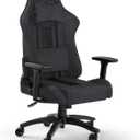 Corsair TC100 Relaxed Gaming Chair - Fabric - Racing-Inspired Design - Lumbar Pillow - Detachable Memory Foam Neck Pillow - Adjustable Seat Height - Adjustable Armrests - Gray and Black