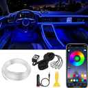 Interior Car LED Strip Lights APP Control, 5 in 1 RGB 16 Million Colors Ambient Lighting Kit with 236 inches Fiber Optic, Music Mode Inside Car Lighting Decorations