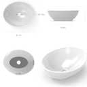 NUESTRA VIDA Small Bathroom Sink Above Counter, 16″x13″ Oval Vessel Sink, Porcelain Ceramic Bowl Sinks for Bathrooms, Modern Art Basin Lavatory vanity sink