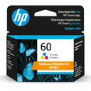 HP 60 Tri-color Ink Cartridge | Works with DeskJet D1660, D2500, D2600, D5560, F2400, F4200, F4400, F4580; ENVY 100, 110, 120; PhotoSmart C4600, C4700, D110a Series | CC643WN