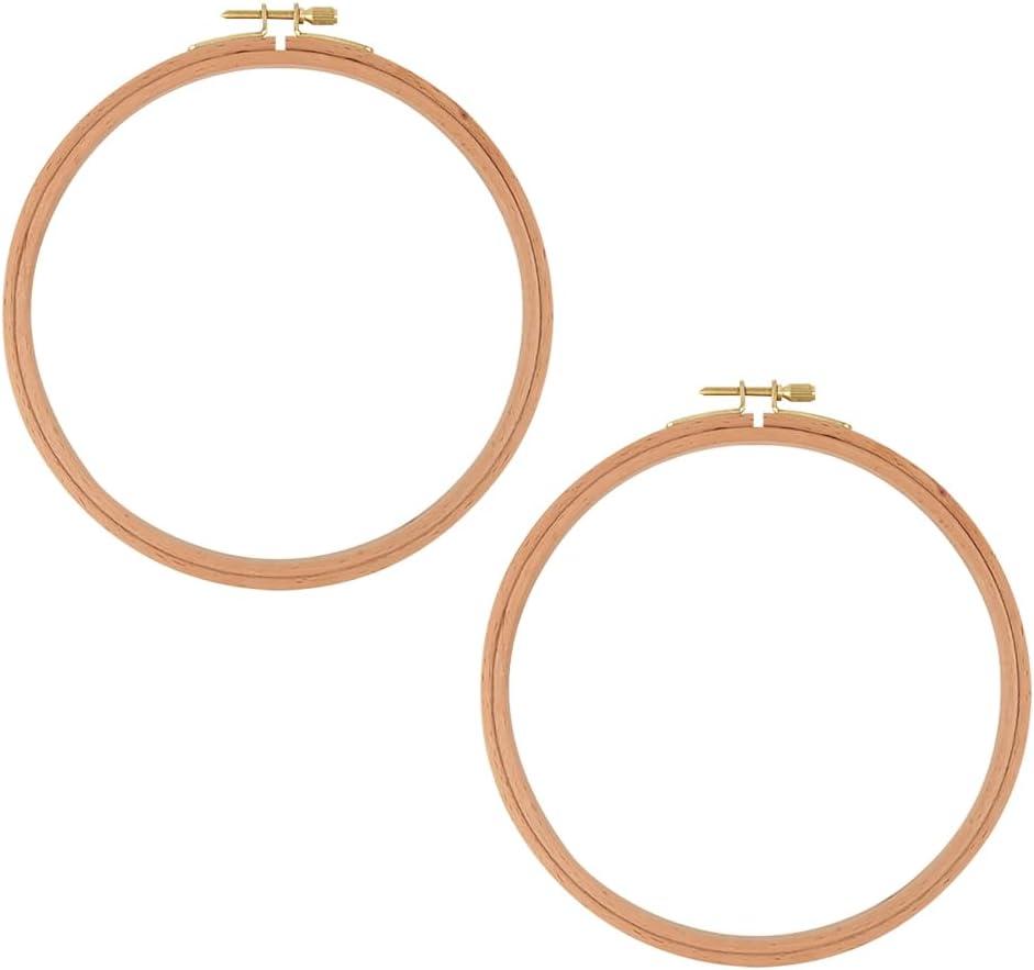 2 Pcs 6 Inch Large Wood Embroidery Hoops Embroidery Floss Hoop Cross Stitch Rings Sewing Hoops Embroidery Ring Frame Wall Hanging Embroidery Hoop