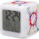 Baseball Alarm Clock for Kids Boy Girl 7 LED Color Changing Wake Up Clock Home Decor Bedroom Digital with Temperature Display
