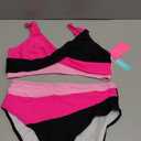 Aqua Eve Women's High Waisted Bikini - Twist Front Two Piece Swimsuits Full Coverage Color Block Bathing Suits 2025 Swimwear (Large, Pink Black)