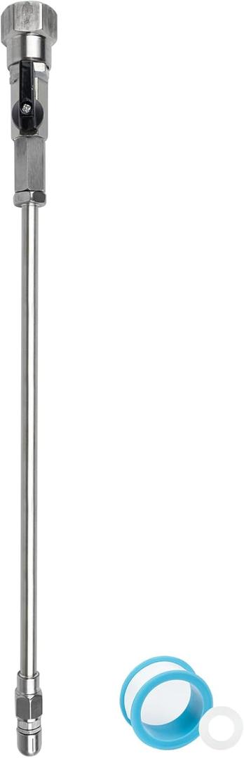 All-Metal RV Toilet Wand with Shut-Off Valve, RV Black Tank Cleaner Wand with 360 Degree Swivel Adapter and Power Nozzle, for Cleaning Sediment