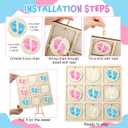 Geetery Gender Reveal Table Board Game Wooden Gender Reveal Board with 10 Game Chips 1 Twine and 1 Support Easel Funny Baby Shower Ideas for Boy or Girl Party Supplies Baby Table Decor (Footprint), 11.81 x 11.81 x 0.39 inches