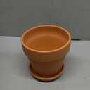 6 Inch Terracotta & Clay Plant Pots with Drainage Hole and Saucer- 4 Pack Medium Terra Cotta Pots for Indoor Outdoor Plants, Breathable Unglazed Classic Planter Pots for Succulents, Herbs, Flowers