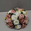 NUPTIO Large Flower Balls for Centerpieces - 10 Pcs 13.8in Diameter Dusty Rose & White Artificial Flower Ball Arrangement Bouquet Wedding Centerpieces for Tables - Fake Rose Flowers for Weddings Decor