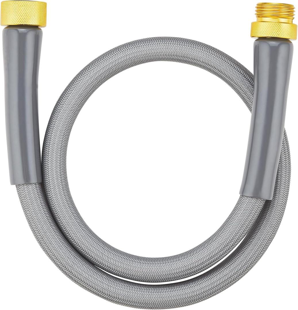 SKYWARD Short garden hose with Female to Male Metal Connector, nylon braided, inner tube PVC material, flexible and lightweight, Kink Free Water Hose, easy to use & Store (3ft)