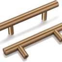 Goldenwarm 35 Pack Champagne Bronze Cabinet Pulls Gold Cabinet Handles 2-1/2 inch(64mm) Champagne Gold Drawer Pulls Brushed Bronze Drawer Handles Kitchen Bathroom Bedroom Furniture Hardware