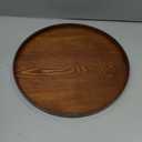 Wooden Serving Tray Round Wood Serving Tray Decorative Platter, 13 Inch Fit for Home Decor Kitchen Coffee Table Candle Holder, (Brown)