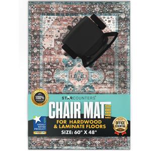 Office Chair Mat for Hardwood Floor -Heavy-Duty Floor Mat for Office Chair - Scratch-Resistant and Non-Slip Computer Chair Mat, Wood and Tile Protection for Office & Home, Brown 48" x 60"