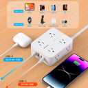 Surge Protector Power Strip, HANYCONY Extension Cord with Multiple Outlets, 5 Ft Ultra Thin Flat Plug 8 Outlets 4 USB Ports(2USB C), 1080J Outlet Extender for Home Office College Dorm Room Essentials
