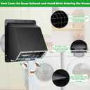 4" Dryer Vent Cover Outdoor,Dryer Vent Cover for Exterior Wall Vent Hood Outlet Air Vent,Dryer Vent Cover Outside,Exterior Dryer Exhaust Vent Cover Cap for House AC,Through Wall Dryer Vent Kit,Black