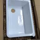 KOHLER Whitehaven 32-3/4" Farmhouse Self-Trimming Undermount Single-Bowl Kitchen Sink Undermount, Kitchen Sinks with Tall Apron, K-5827-0, White