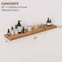 Floating Shelves for Wall Decor, 8" Deep Rustic Solid Elm Wood Floating Shelves Wall Mounted, Wall Shelves with Invisible Bracket for Living Room Bathroom Bedroom Kitchen, 40 Inch Set of 1, Natural