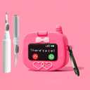 Cute Case for AirPods 4 Case Cover 2024 with Cleaner kit, Airpods 4 Cases Women Anti-Drop Silicone iPods 4 Earbuds Accessories Charging Cases Girl Keychain for Airpods 4th Generation (Pink)