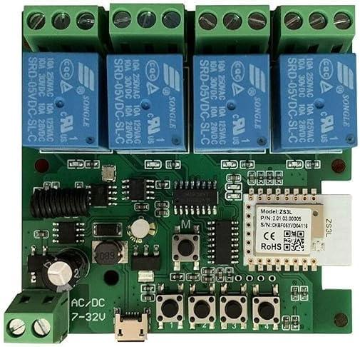Zigbee 4CH DC7-32V USB 5V Relay Smart Switch Module,Wireless APP Remote Control with Inching/Self-Lock/Interlock modleWorks with Tuya Zigbee GatewayAlexaGoogle Home (Required ZigBee Hub)