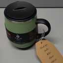 Ideus 16 oz Insulated Coffee Mug with Handle and Lid, Double Wall Stainless Steel Vacuum Thermal Coffee Mug, Travel Coffee Cup Thermal Cup for Home and Office, Avocado Green