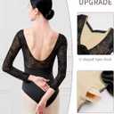 Daydance Boat Neck Ballet Leotards for Teens, Women, Lace Long Sleeve Dance Costumes
